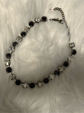 Sabika Black & Clear Crystal Necklace